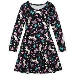 SOLD Girls Long Sleeve Unicorn Skater Dress 16
